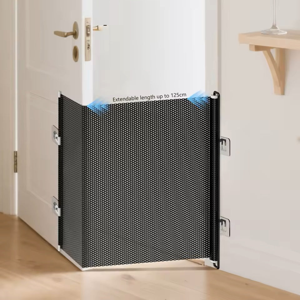Puerta Malla Retráctil de Seguridad para Mascotas y Niños 130 cm